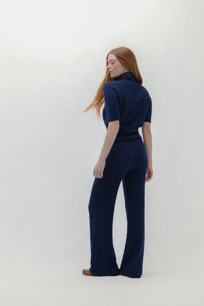 CABLE KNIT MOCK NECK