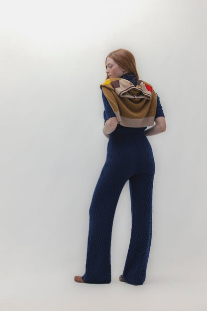 CABLE KNIT WIDE-LEG PANT