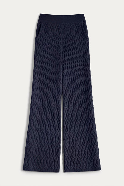 CABLE KNIT WIDE-LEG PANT