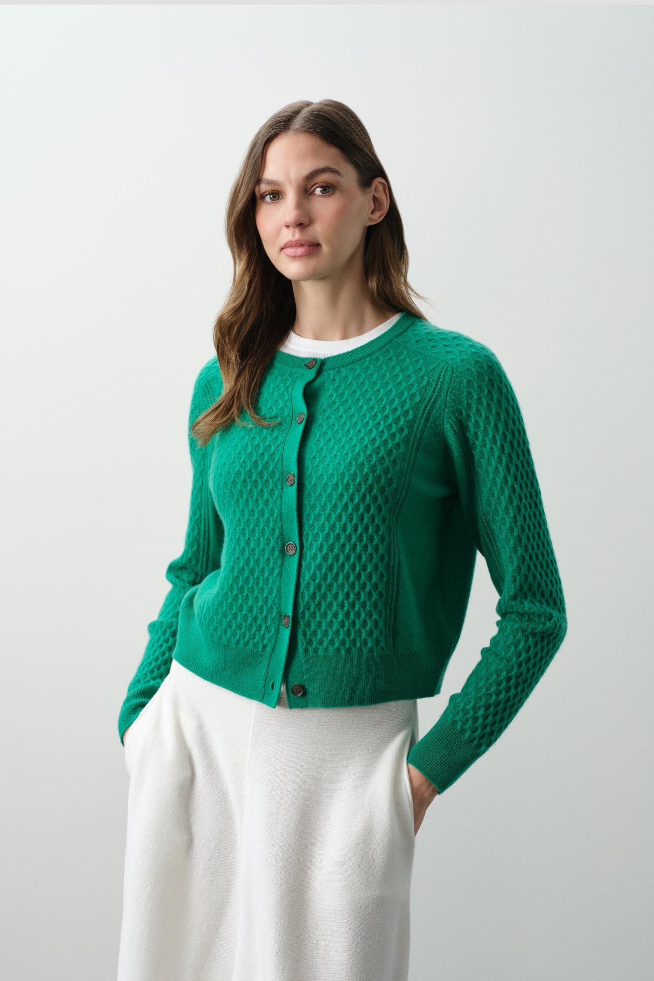 BEATRICE CASHMERE CABLEKNIT CARDIGAN