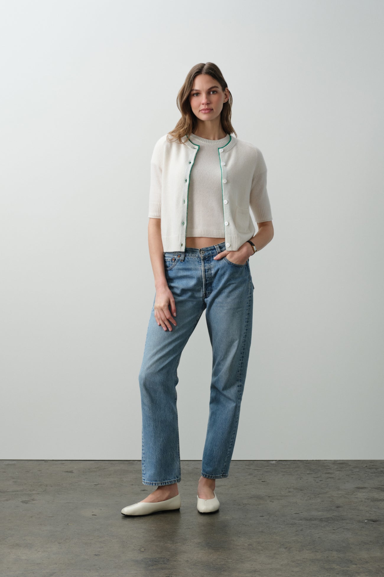 ANA ELBOW SLEEVE CASHMERE CARDIGAN