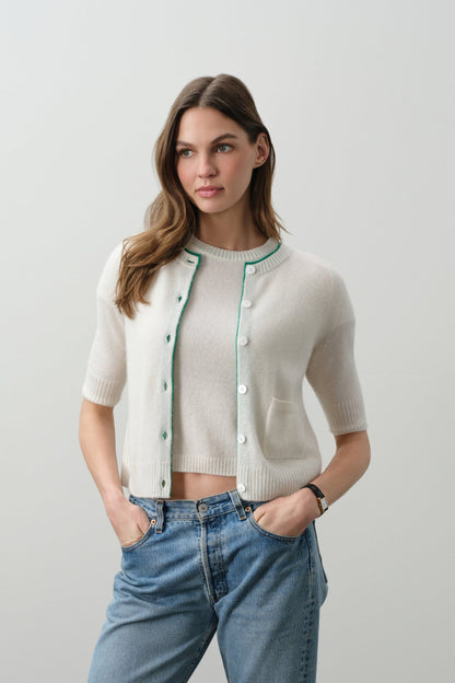 ANA ELBOW SLEEVE CASHMERE CARDIGAN