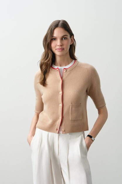 ANA ELBOW SLEEVE CASHMERE CARDIGAN