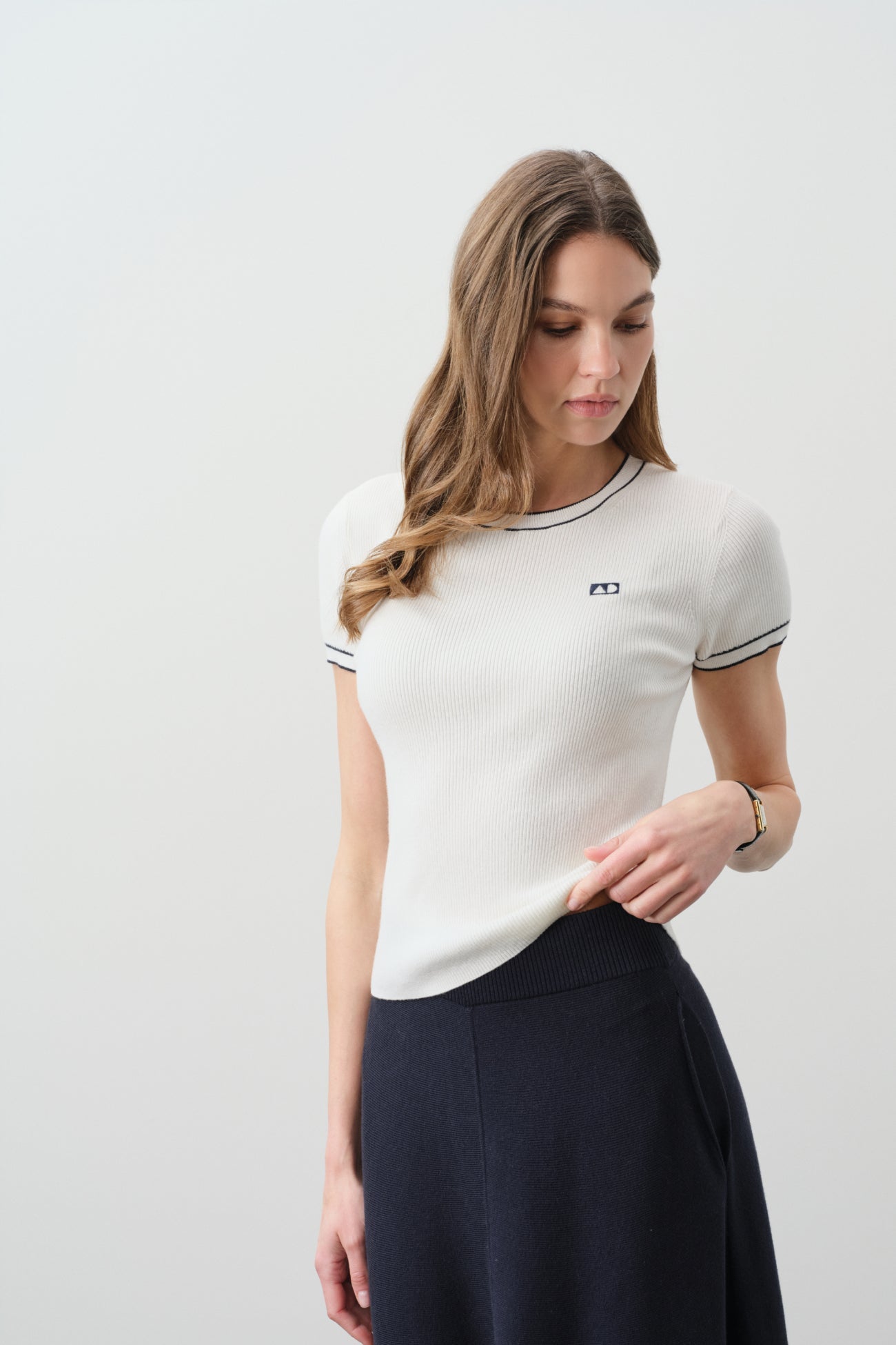 VICTORIA COTTON CASHMERE BABY TEE
