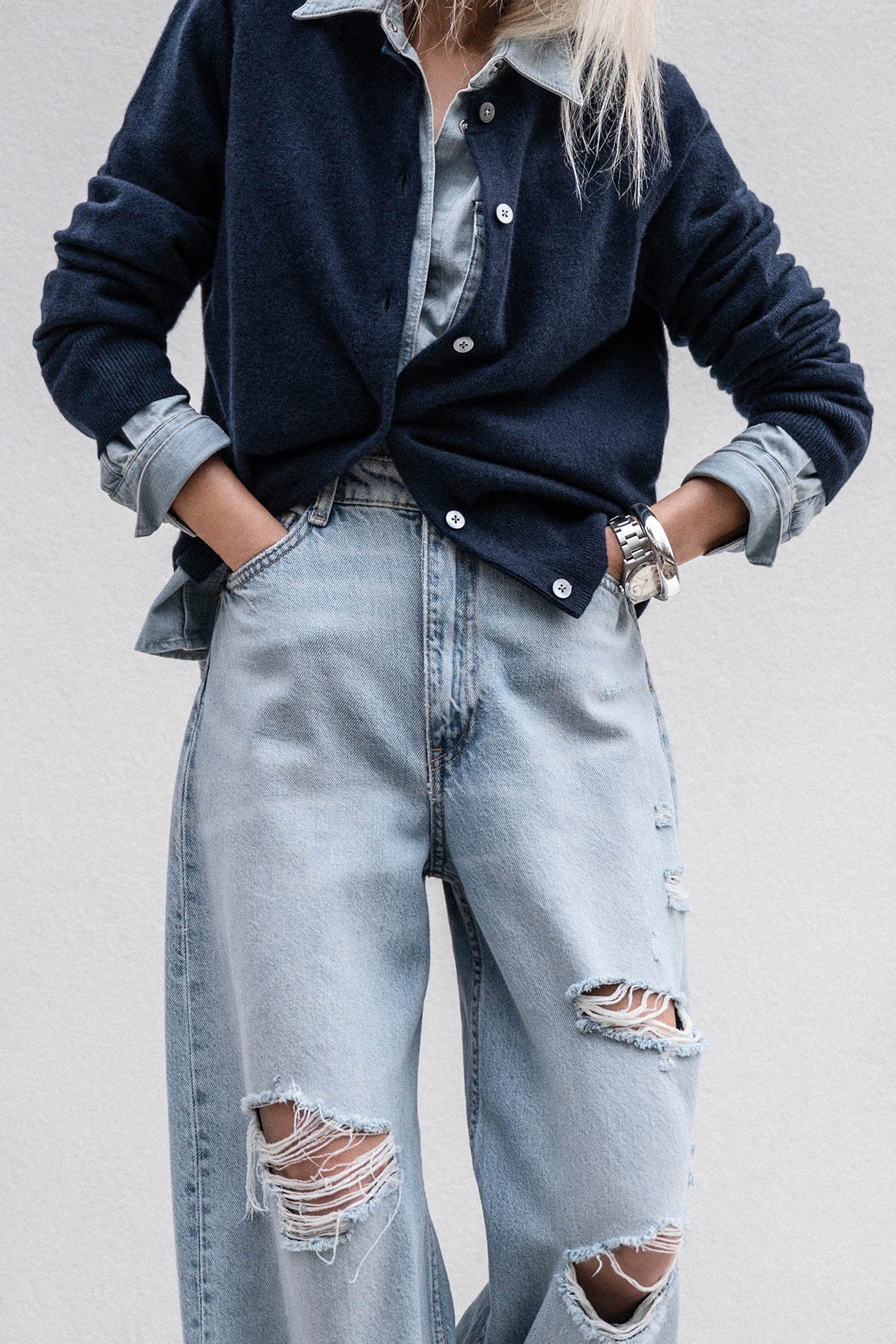 JAYLA BUTTON-UP CASHMERE CARDIGAN
