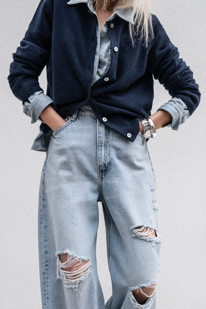 JAYLA BUTTON-UP CASHMERE CARDIGAN