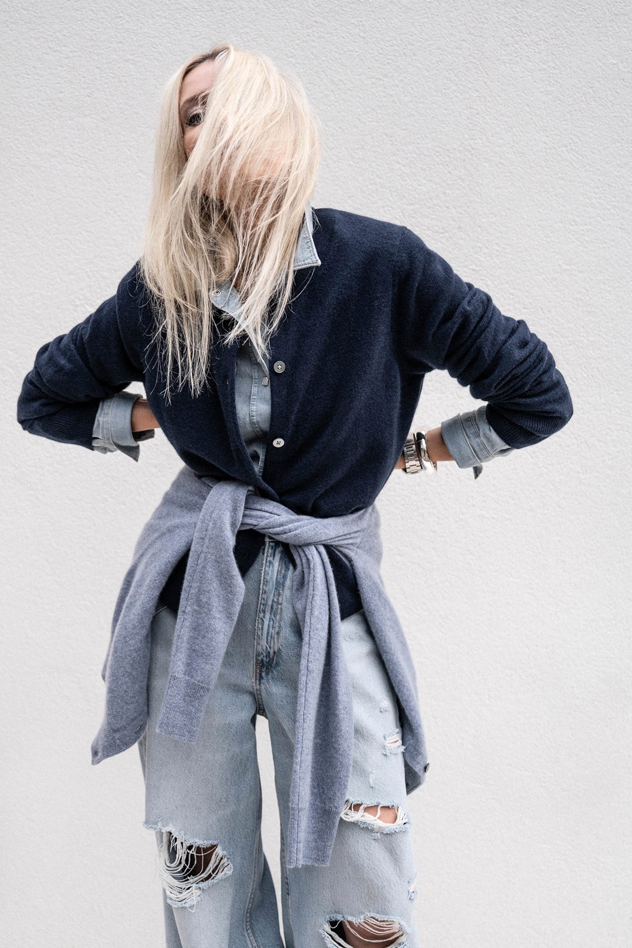 JAYLA BUTTON-UP CASHMERE CARDIGAN