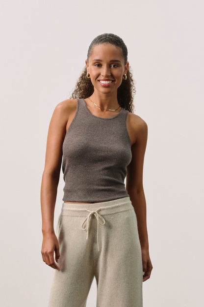 CAROLINA CREWNECK CASHMERE TANK