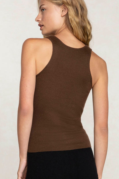 CAROLINA CREWNECK CASHMERE TANK
