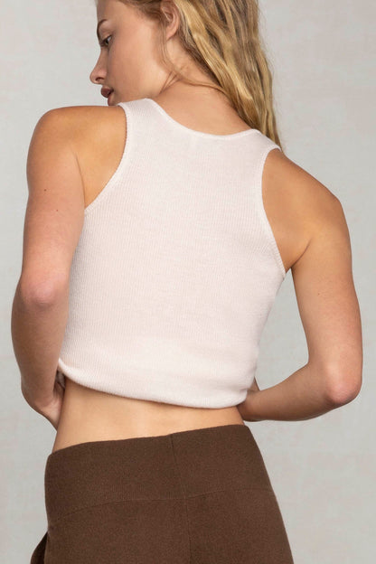 CAROLINA CREWNECK CASHMERE TANK