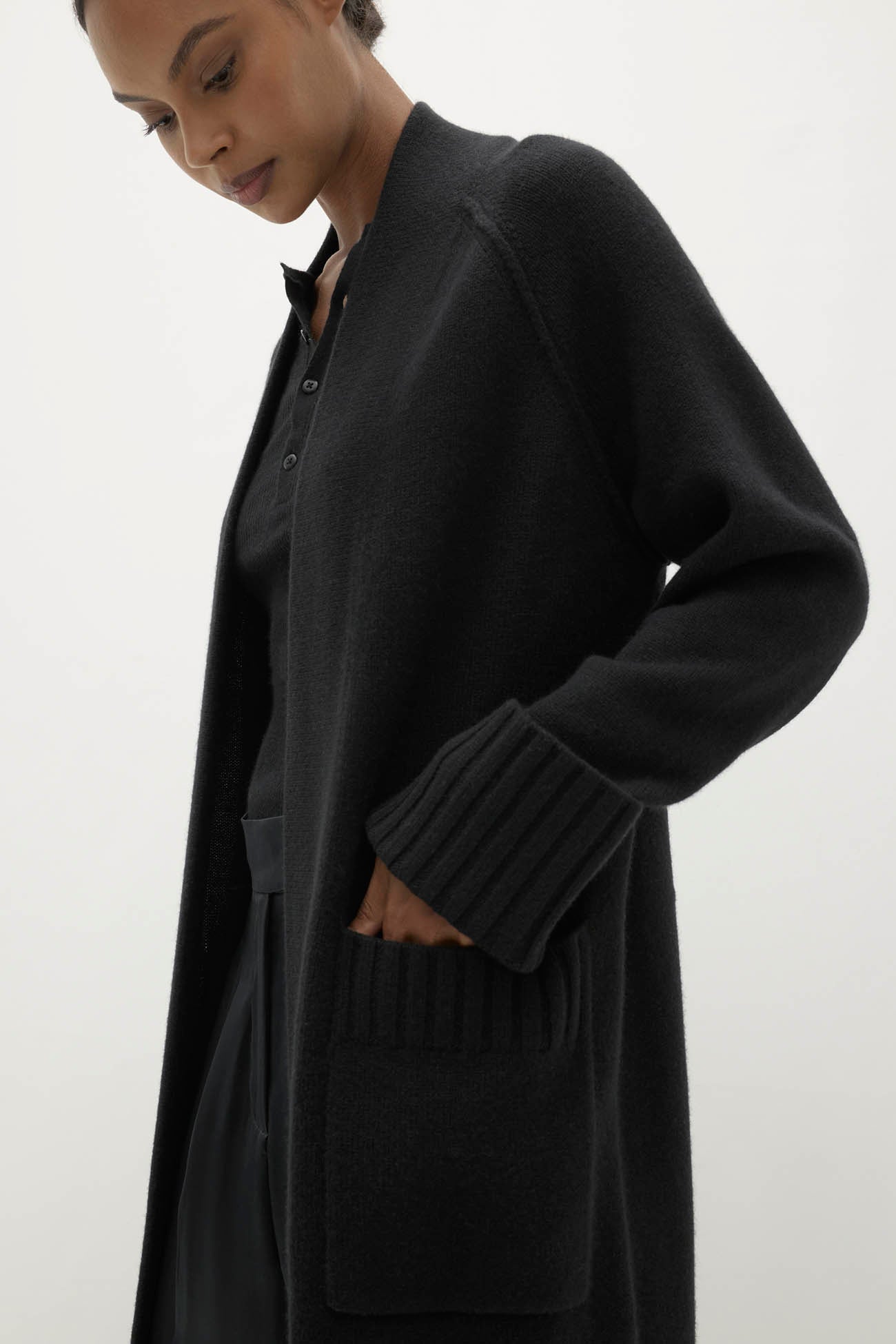 TILYN LONGLINE CASHMERE CARDIGAN