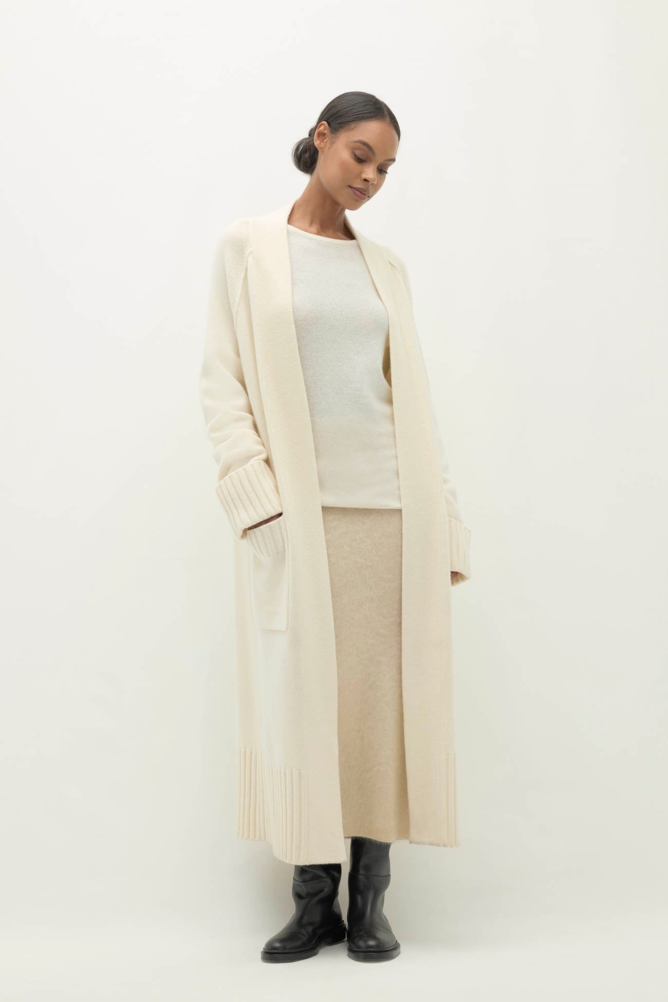 TILYN LONGLINE CASHMERE CARDIGAN
