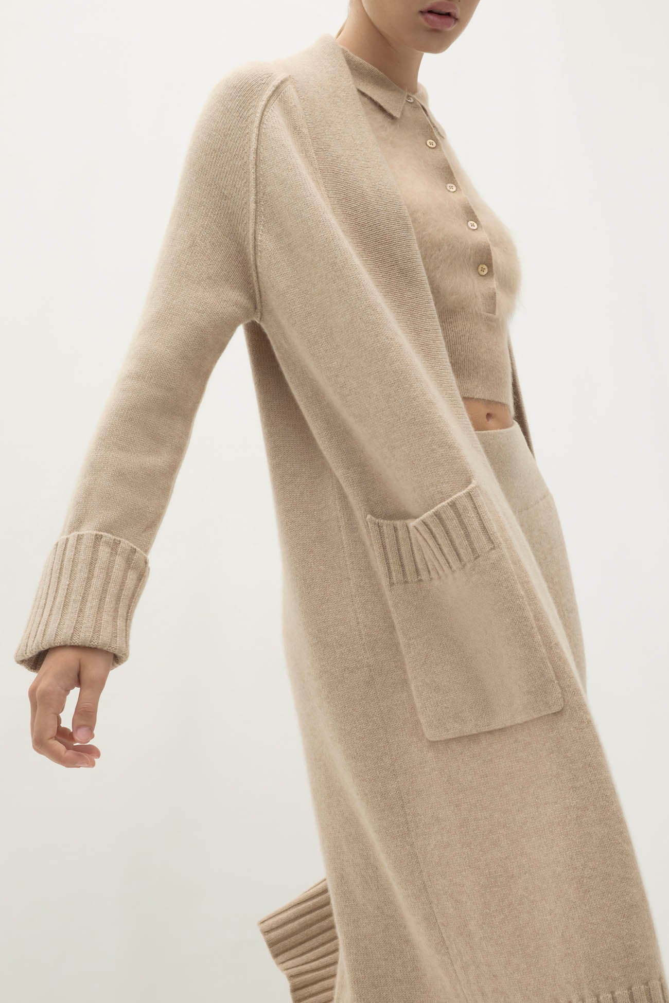 TILYN LONGLINE CASHMERE CARDIGAN