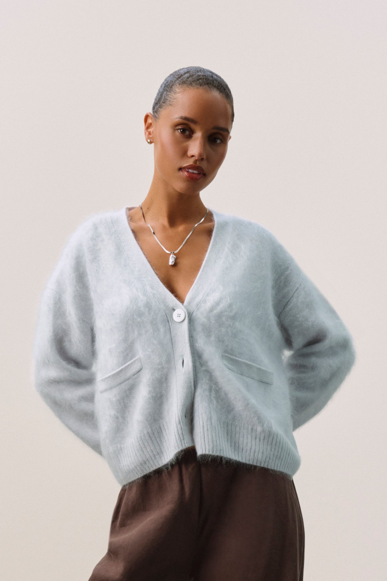 MICHAELA BRUSHED CASHMERE CARDIGAN