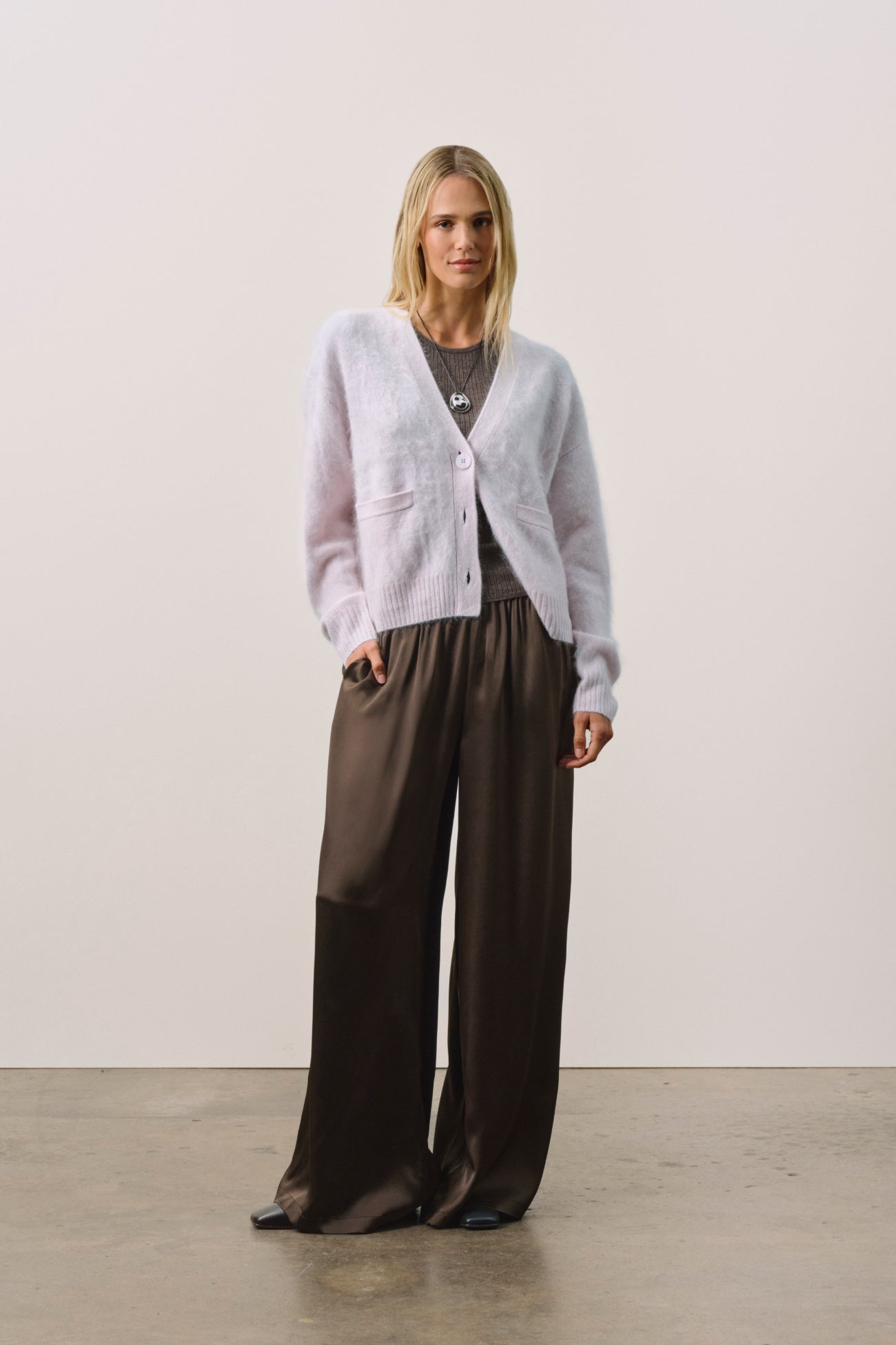 MICHAELA BRUSHED CASHMERE CARDIGAN