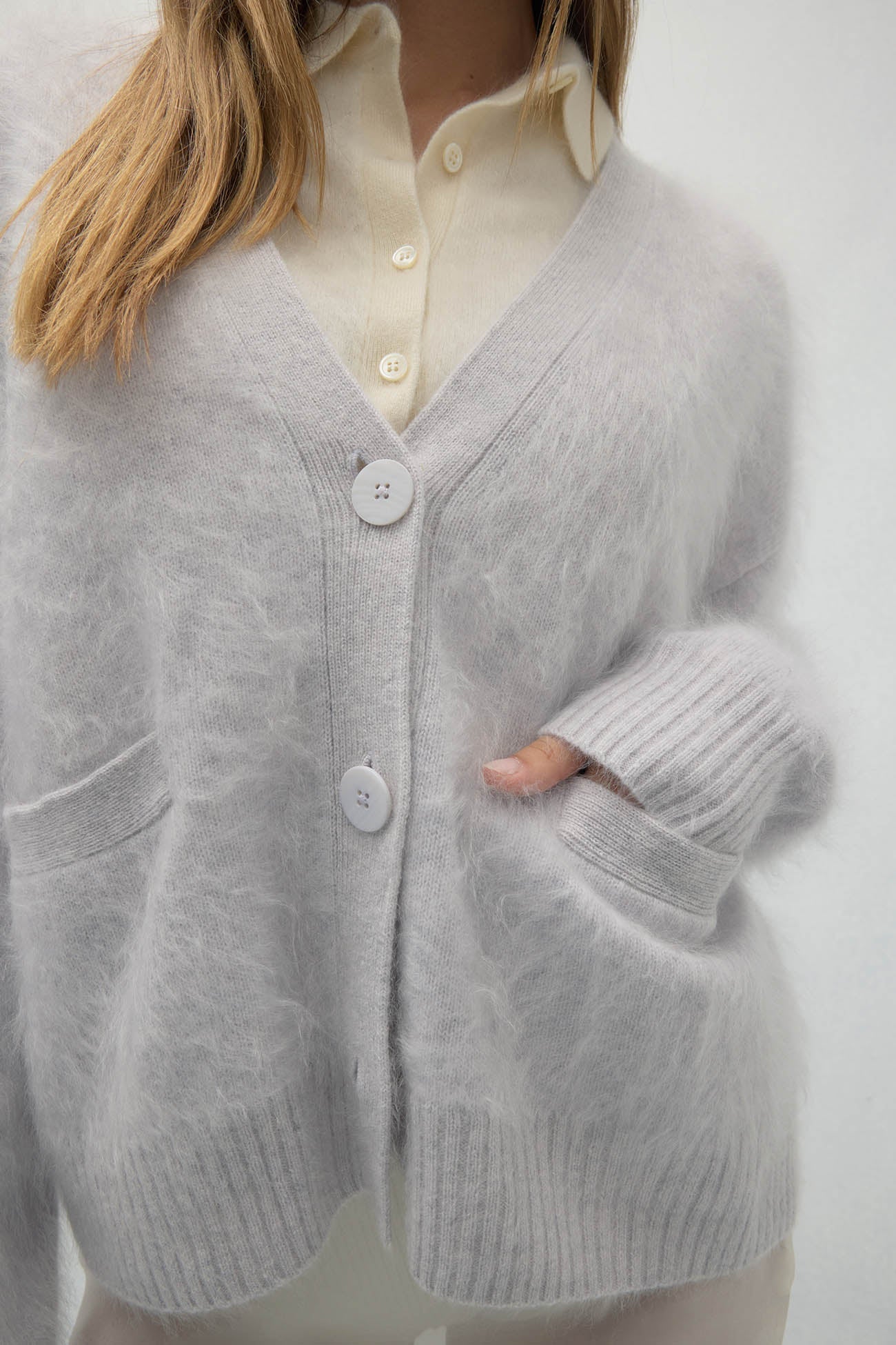 MICHAELA BRUSHED CASHMERE CARDIGAN