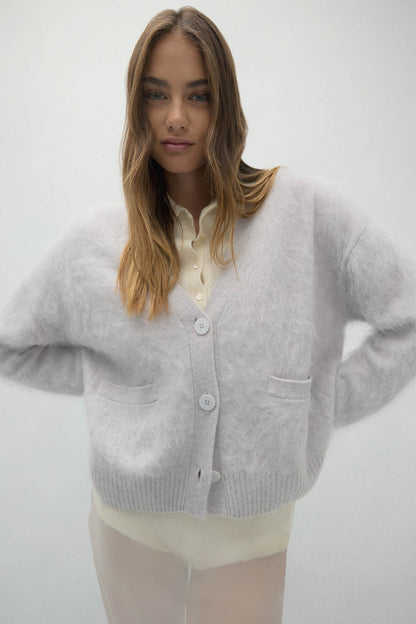 MICHAELA BRUSHED CASHMERE CARDIGAN