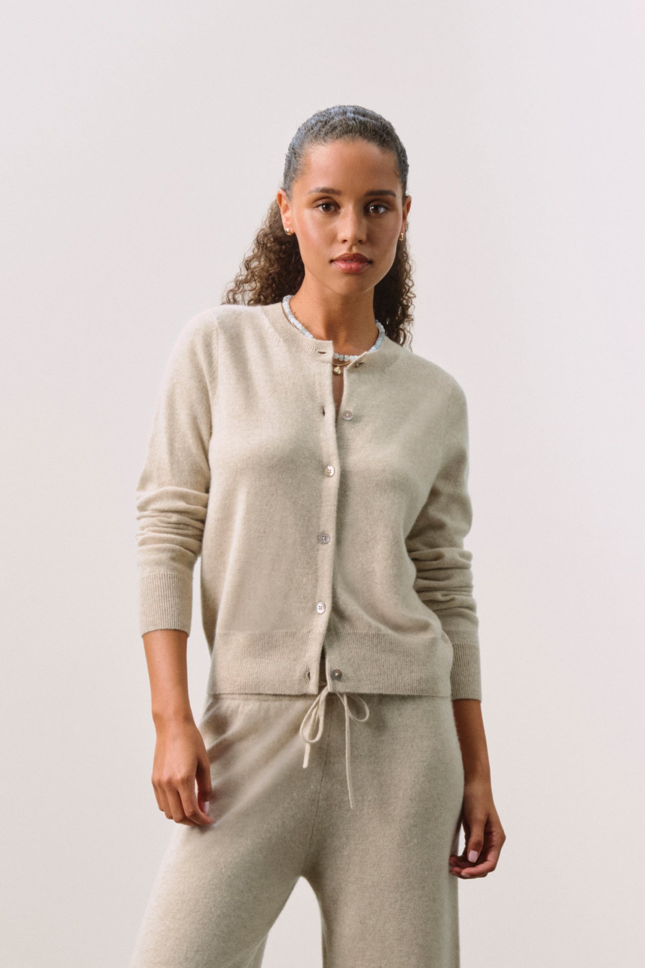 JAYLA BUTTON-UP CASHMERE CARDIGAN
