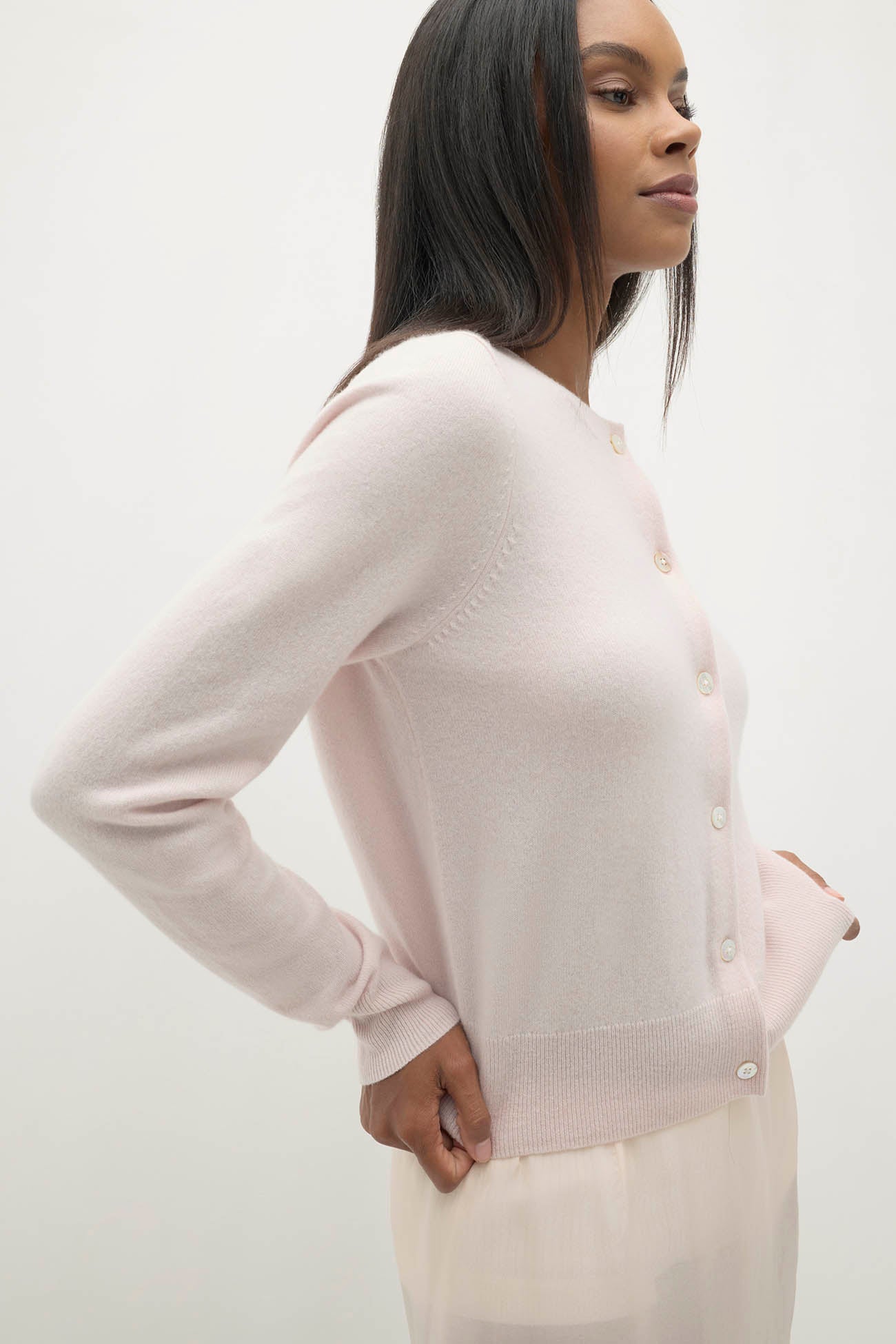 JAYLA BUTTON-UP CASHMERE CARDIGAN