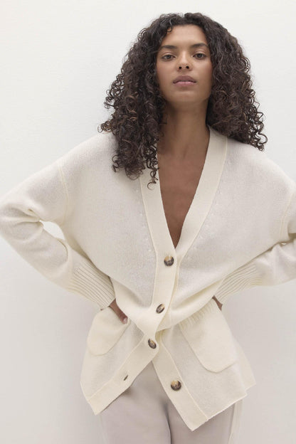 ADELINA BUTTON-UP CASHMERE CARDIGAN