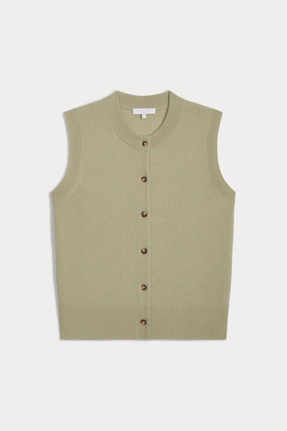 EMMALINE BUTTON-UP CASHMERE SWEATER VEST