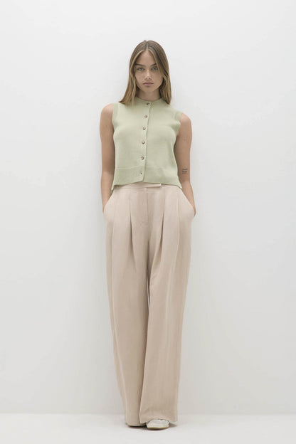 EMMALINE BUTTON-UP CASHMERE SWEATER VEST