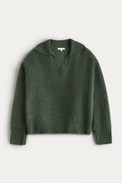 EVELINA BRUSHED CASHMERE POLO