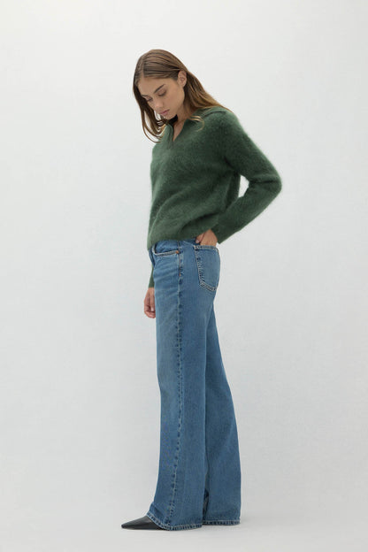 EVELINA BRUSHED CASHMERE POLO
