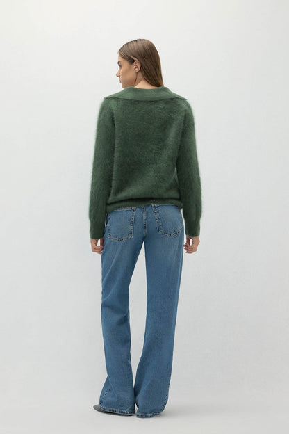 EVELINA BRUSHED CASHMERE POLO