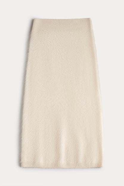 FRANCESCA BRUSHED CASHMERE MIDI SKIRT