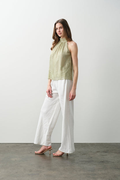 CASSIA FLORAL SILK CHIFFON HALTER TOP
