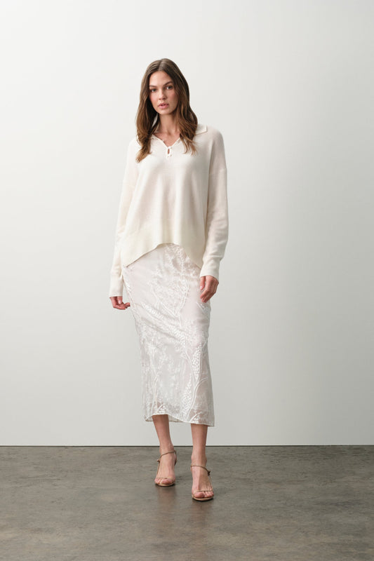 SALLY FLORAL SILK CHIFFON MIDI SKIRT