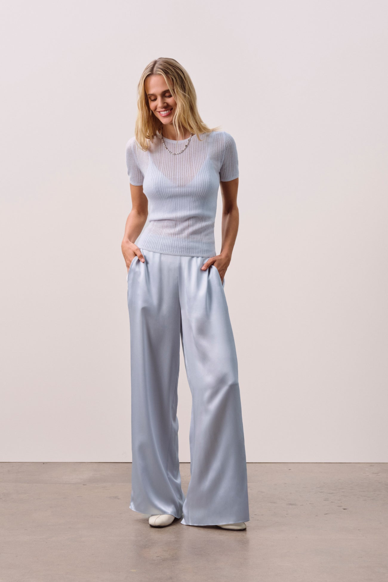 ETTA TRELLIS CASHMERE TEE