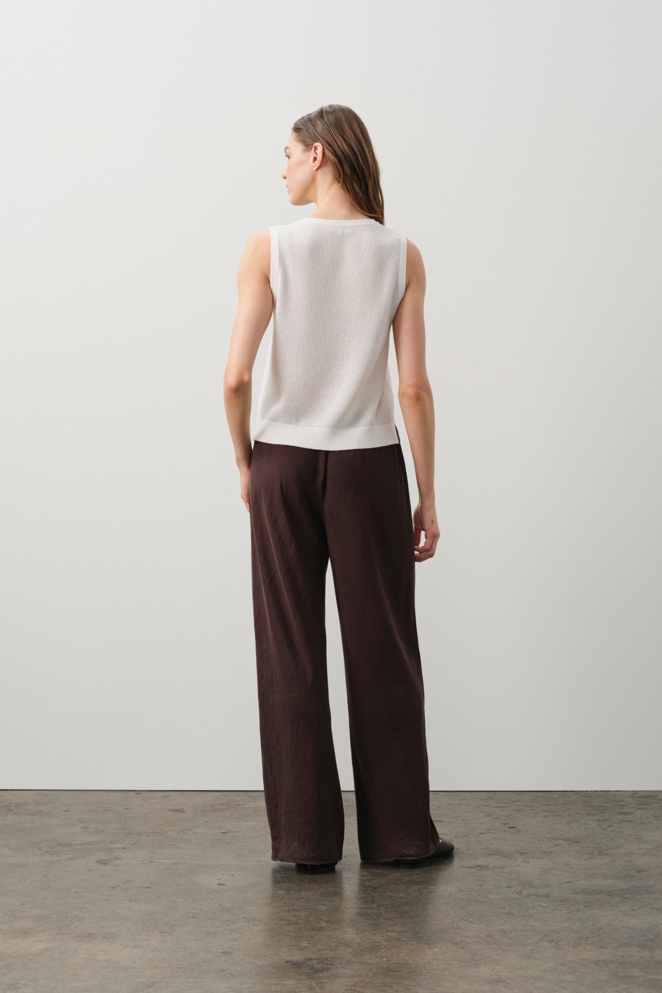 FRANCES SILK LINEN WIDE LEG PANT