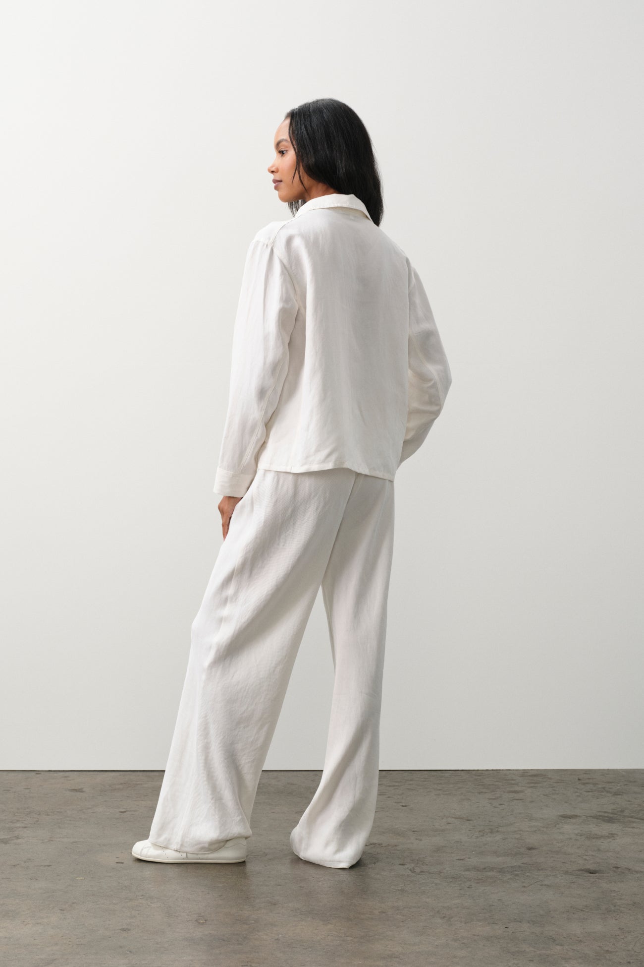 FRANCES SILK LINEN WIDE LEG PANT