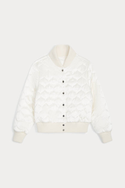 BECCA REVERSIBLE SILK BOMBER JACKET
