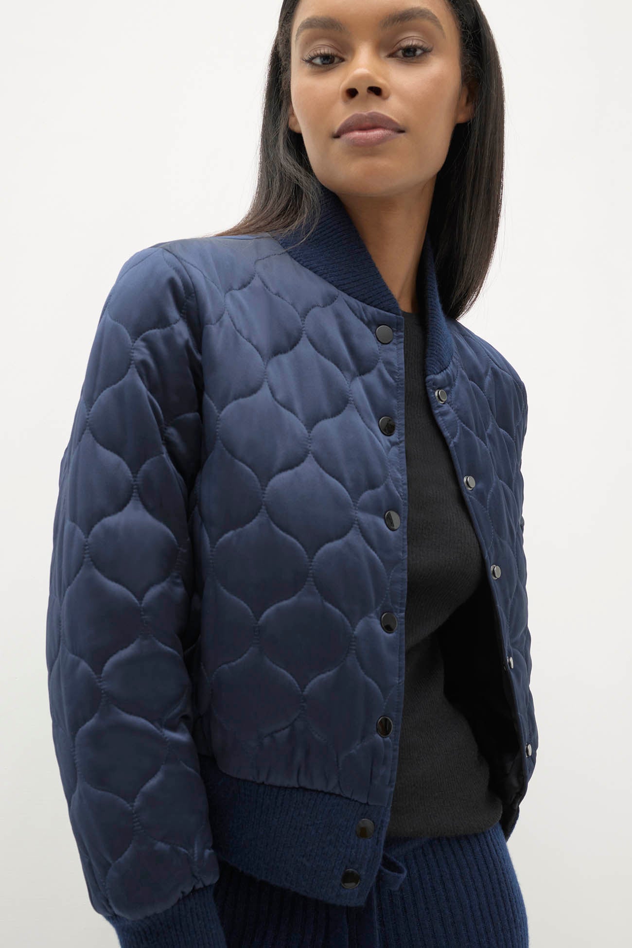 BECCA REVERSIBLE SILK BOMBER JACKET