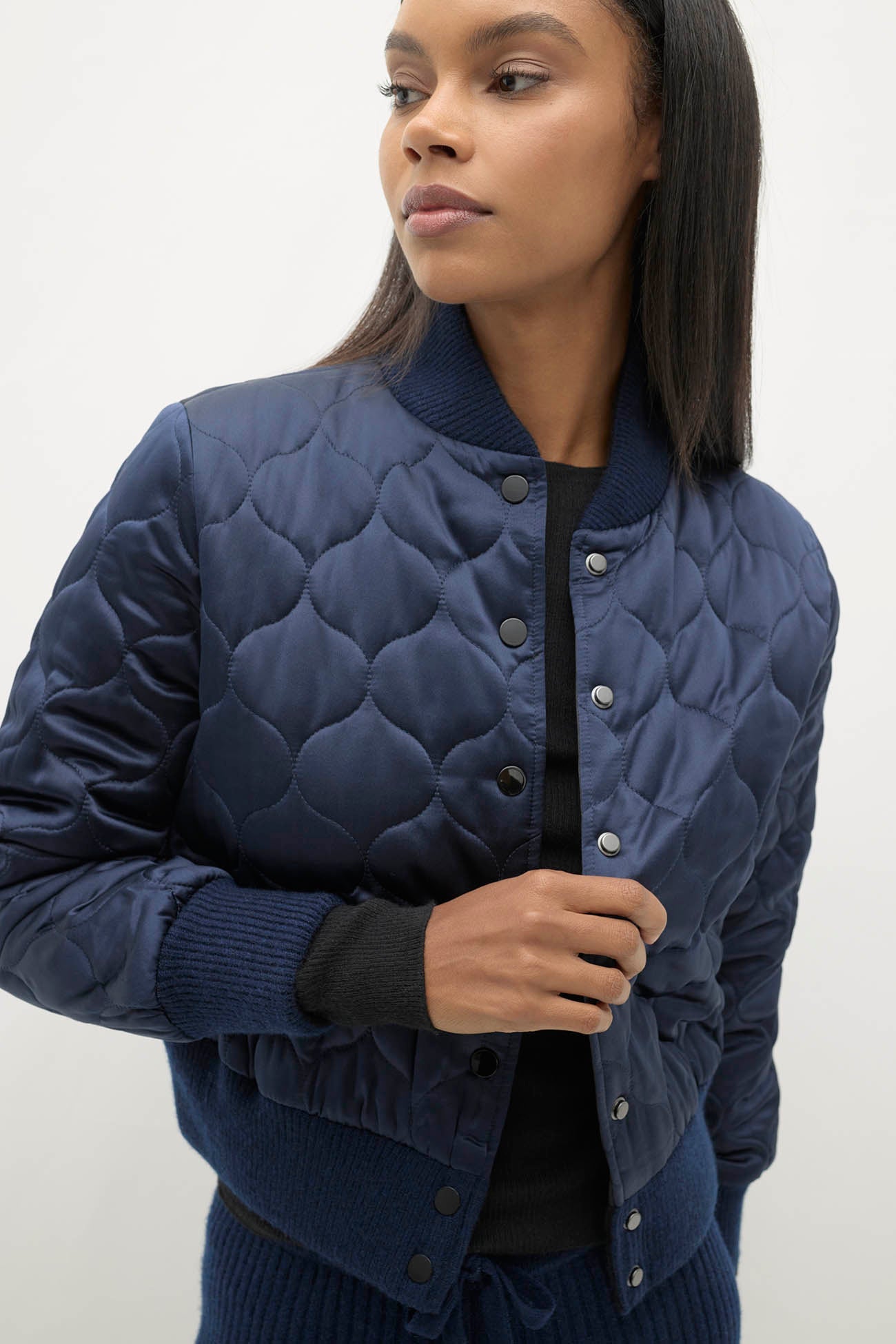 BECCA REVERSIBLE SILK BOMBER JACKET
