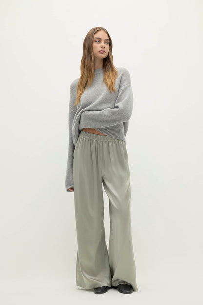 EVAN SILK WIDE LEG PANT | 30" INSEAM