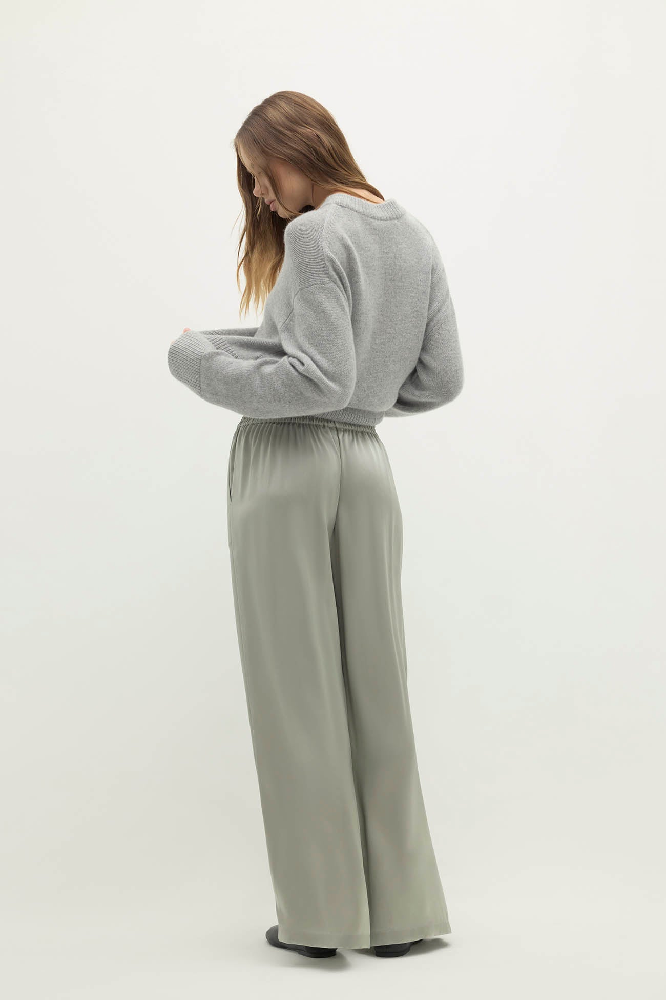 EVAN SILK WIDE LEG PANT | 30" INSEAM