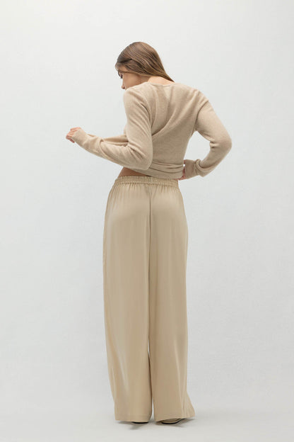 EVAN SILK WIDE LEG PANT | 30" INSEAM